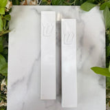 Classic White Quarts Shin Engraved Mezuzah