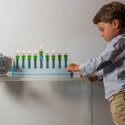 Oil Menorah Blue