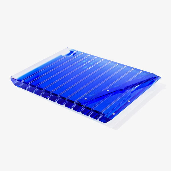 Striped Challah Board Blue