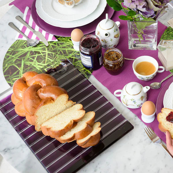 Striped Challah Board Eggplant