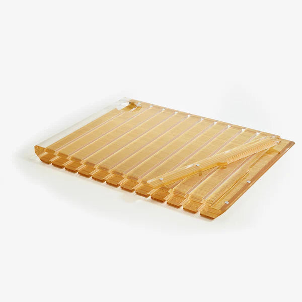 Striped Challah Board Gold