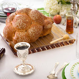 Striped Challah Board Honey