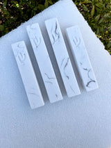 White Classic Shin Marble Stone Mezuzah