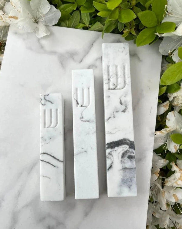 White Marble Stone Mezuzah