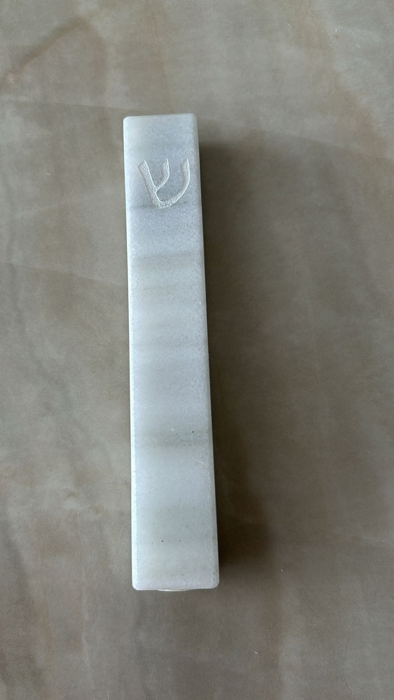 White Marble Mezuzah