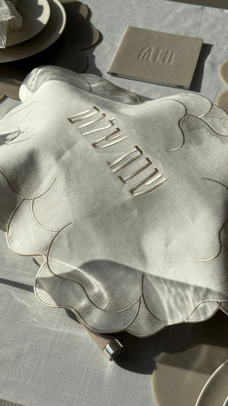 Flower Linen Challah Cover