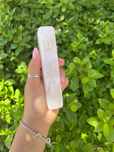 White Crystal Engraved Mezuzah