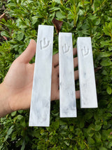 White Classic Shin Marble Stone Mezuzah