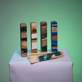 Blue Wood Mezuzah