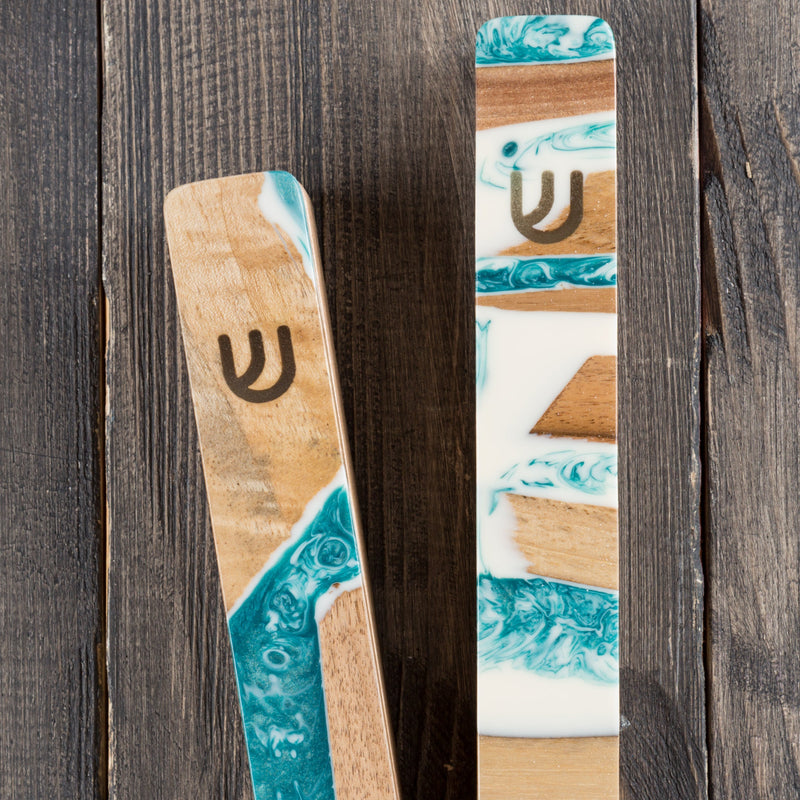 SeaFoam Wood Mezuzah