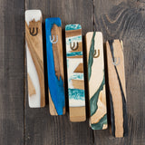 Blue Wood Mezuzah