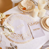 Matzah Cover Satin Leaves Set