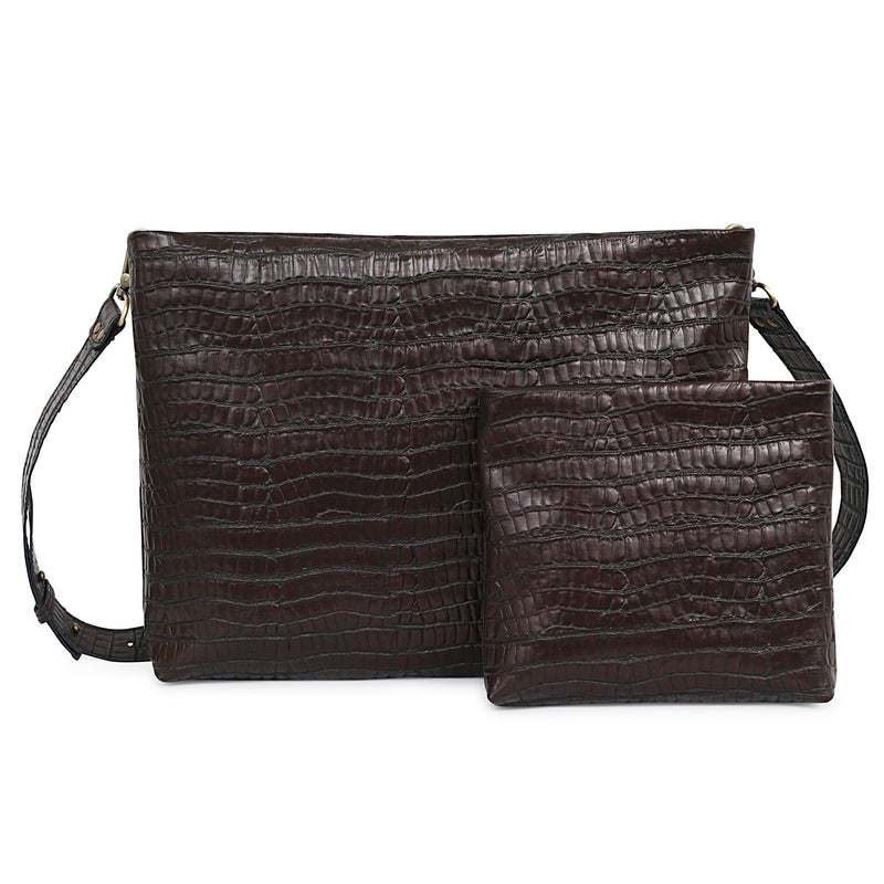 Kinor David Crocodile Leather Talit and Tefillin Bags