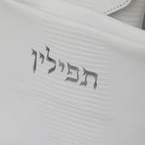 Kinor David White Talit and Tefillin Bags