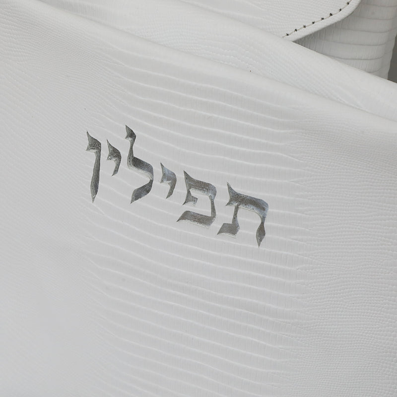 Kinor David White Talit and Tefillin Bags