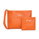 Kinor David Orange Talit and Tefillin Bags