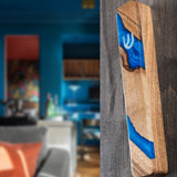 Blue Wood Mezuzah