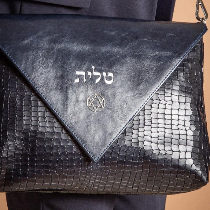 Magen David Leather Talit and Tefillin Bags