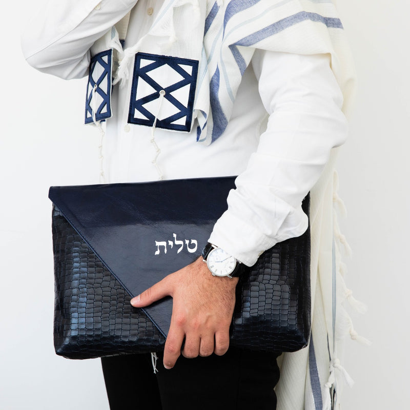 Magen David Leather Talit and Tefillin Bags