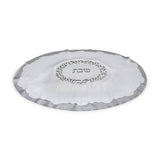 Oval White Silk Challah Cover