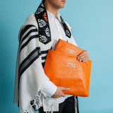 Kinor David Orange Talit and Tefillin Bags